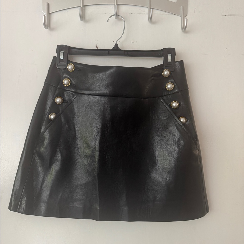 Alice + Olivia Donald Faux-Leather Miniskirt